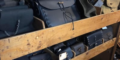 Leather bags.