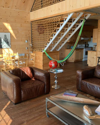 The interior of one of the Chalets Minganie.