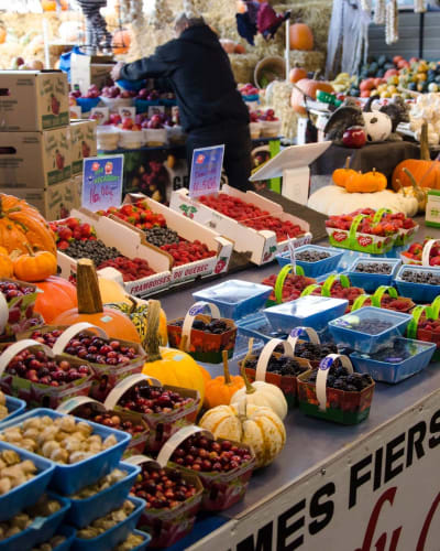 Vegetable stand.