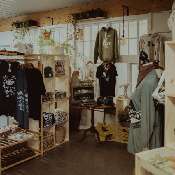 Inside the store.