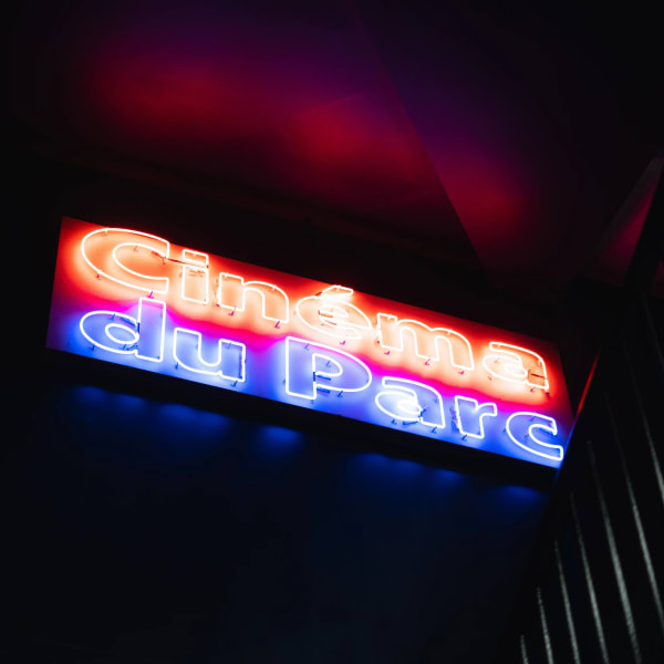 Illuminated sign of the Cinéma du Parc.