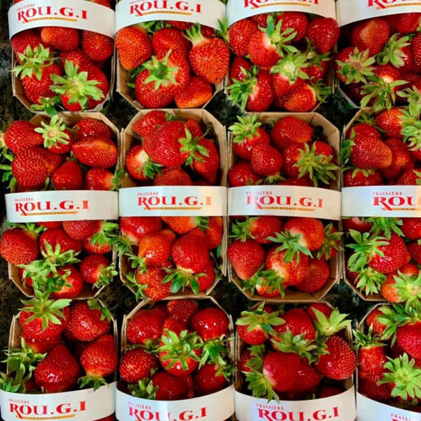 Casseaux de fraises.