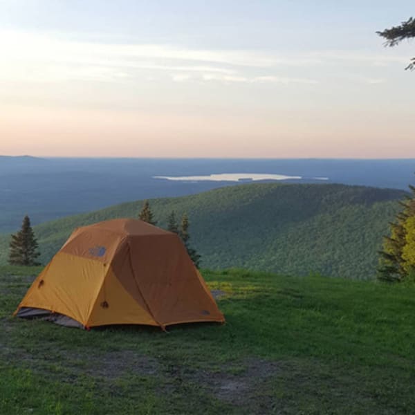 Camping at the top of the Mont Sutton