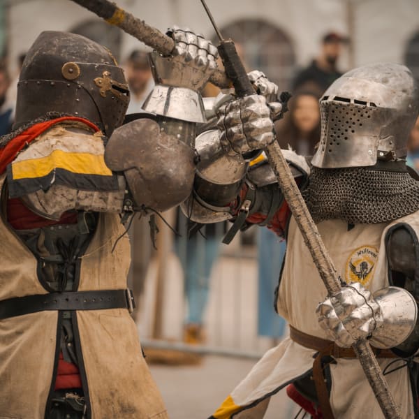 Combat de chevaliers.