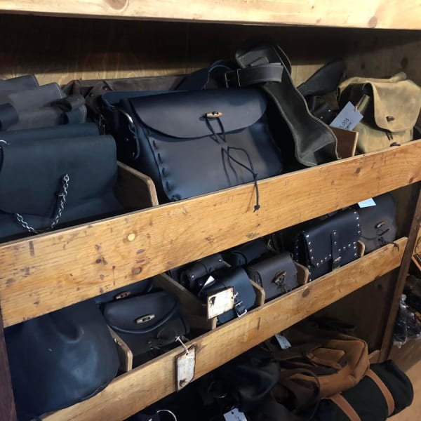 Leather bags.