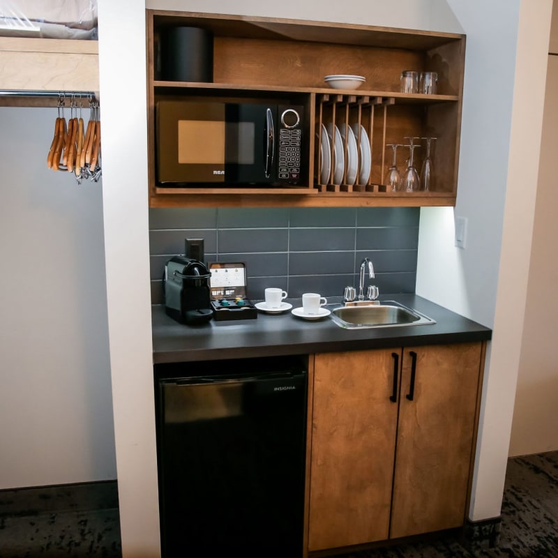 Kitchenette in a bedroom.