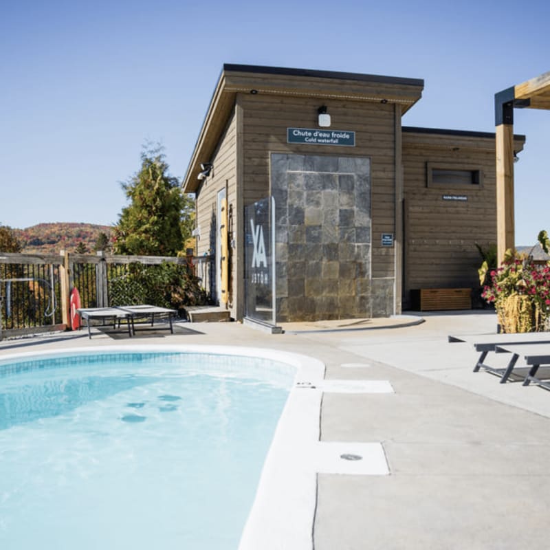 Outdoor pool in summer.