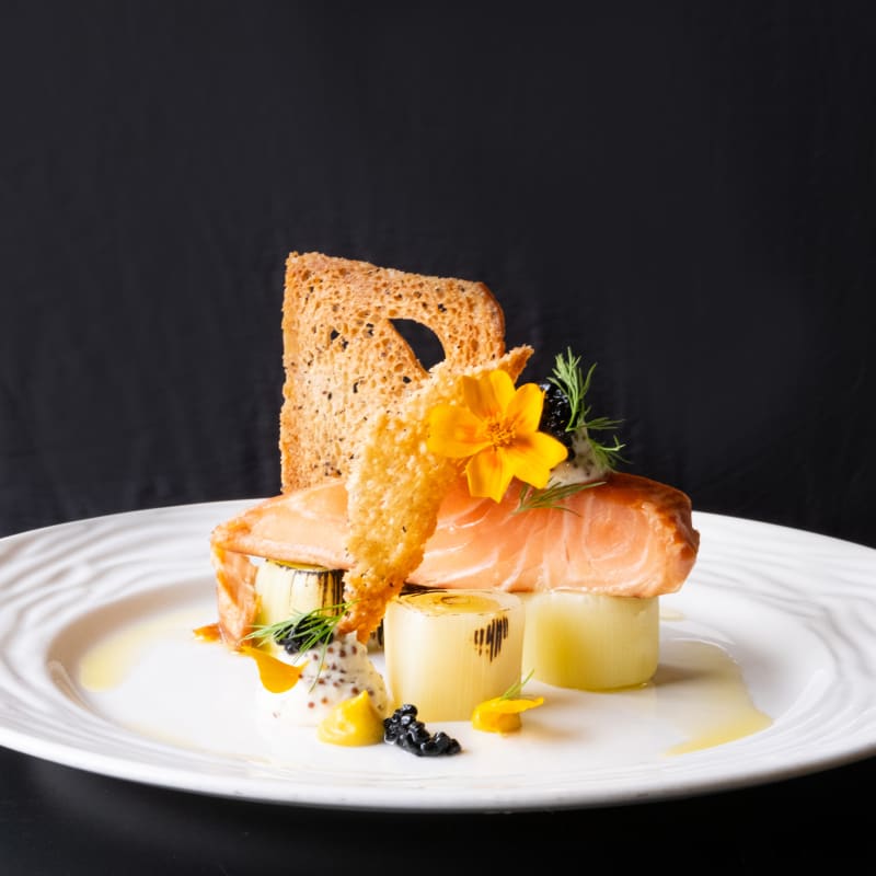 Plat au resto La Fenouillière du Best Western Premier Hôtel Aristocrate à Québec.