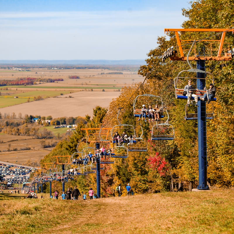 Remonte-pente du Mont-Rigaud en automne