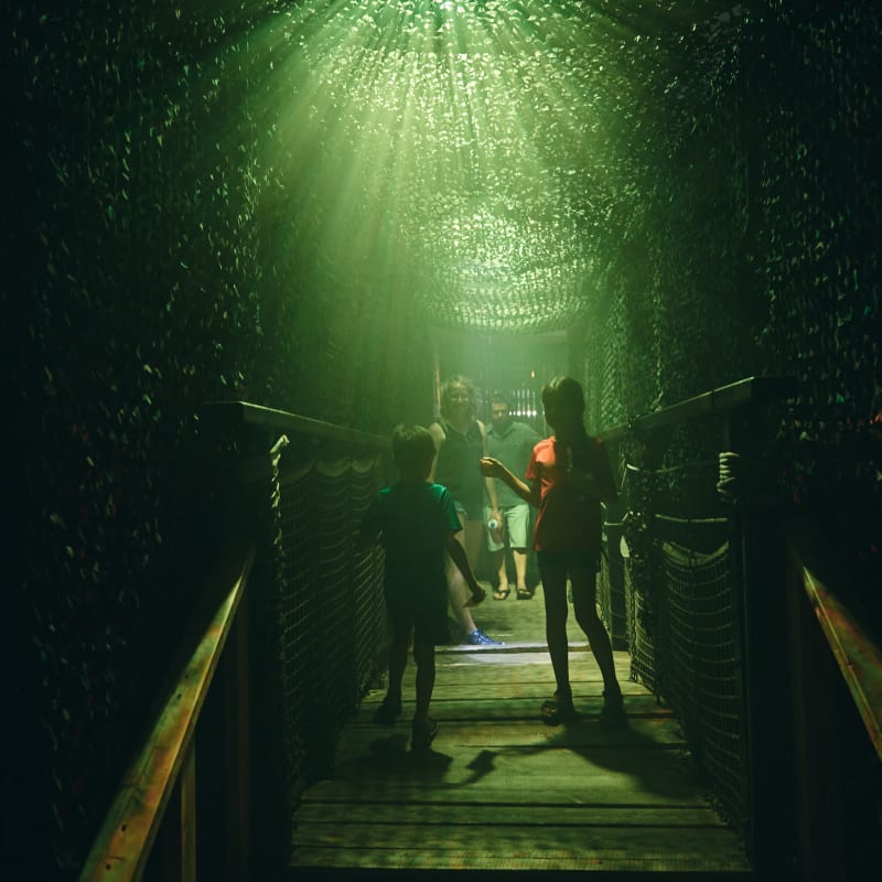 Kids in the maze at SOS Labyrinthe.Don't miss the chance to go through a Halloween maze at SOS Labyrinthe!