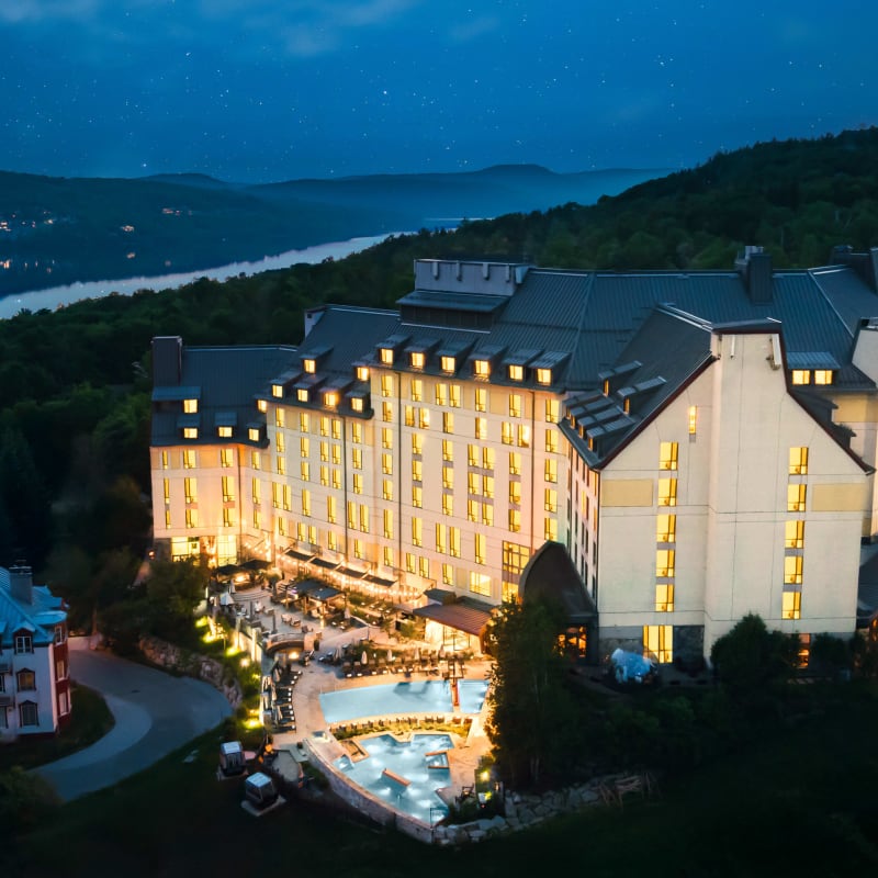 Fairmont Tremblant at night.