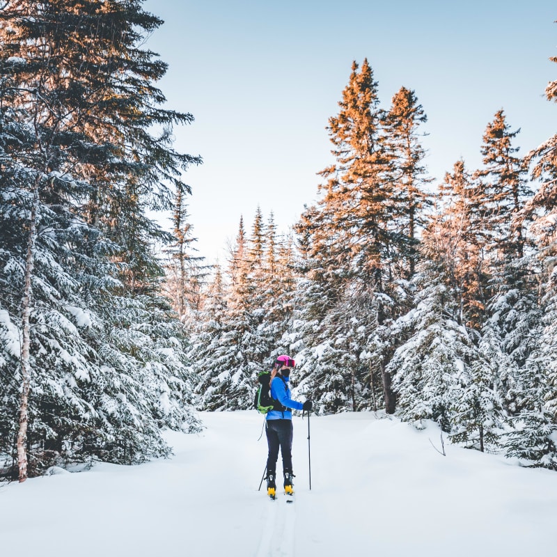 Personne en ski de fond au Mont Grand-Fonds.