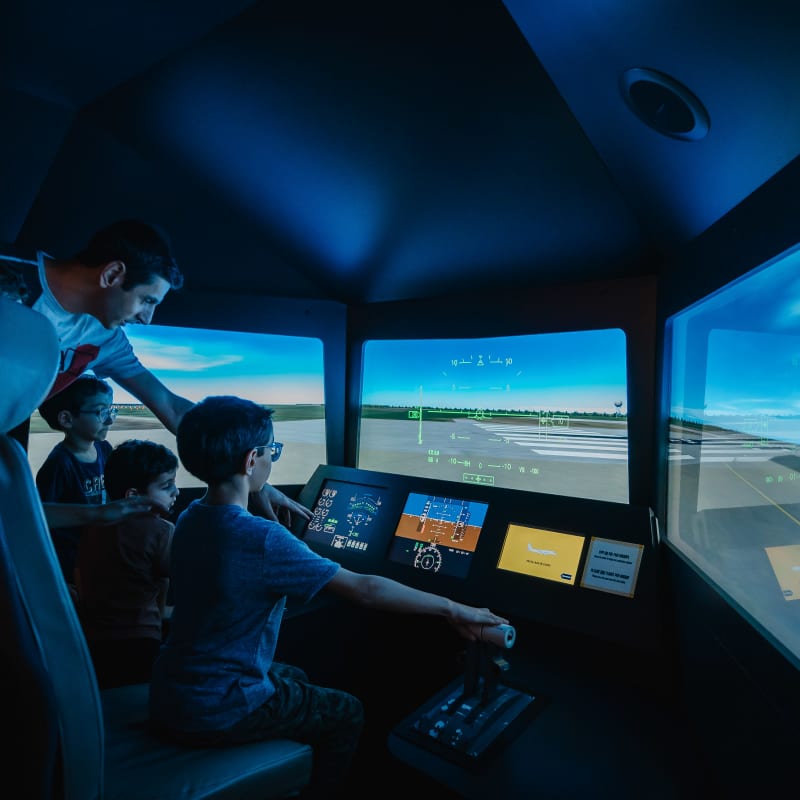 Simulateur de vol au Musée Bombardier.
