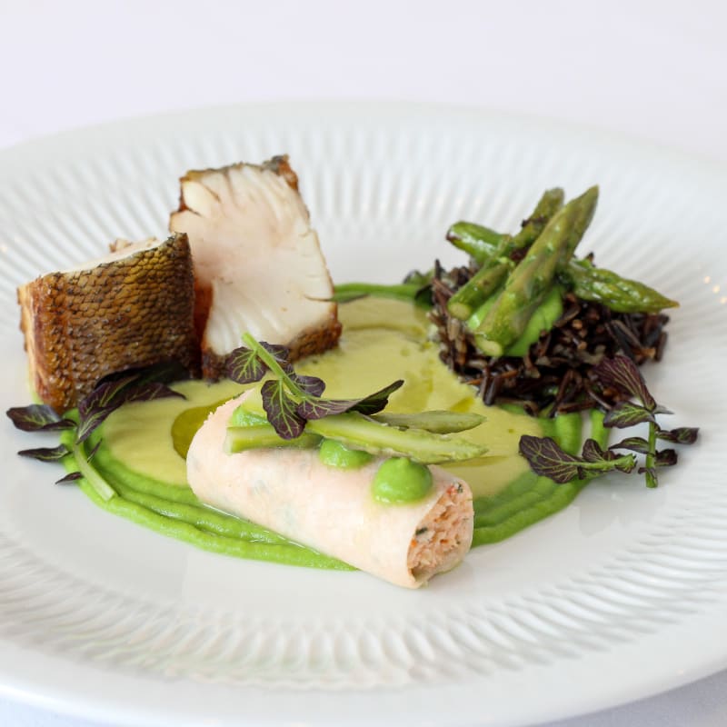 Fine dining dish at Le Riverain restaurant at the Ripplecove.