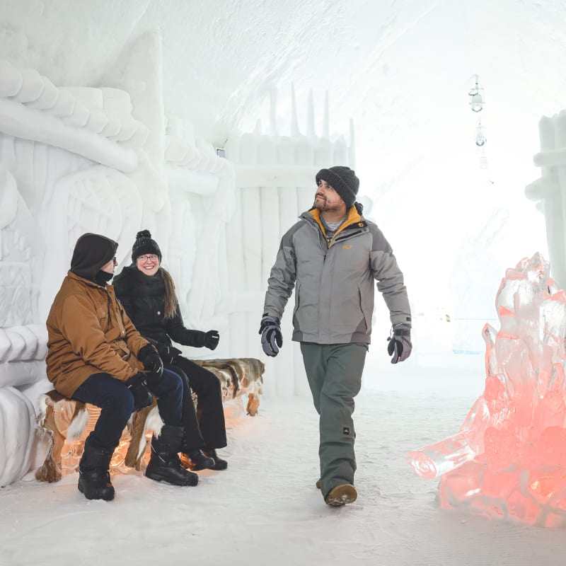 Sculptures à l'intérieure de l'Hôtel de Glace