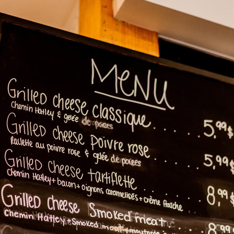 Menu de la Fromagerie La Station à Coaticook.